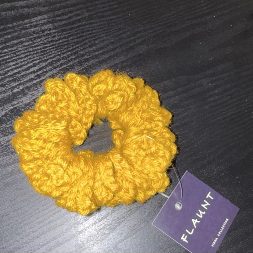 Mustard Yellow Knit Scrunchie